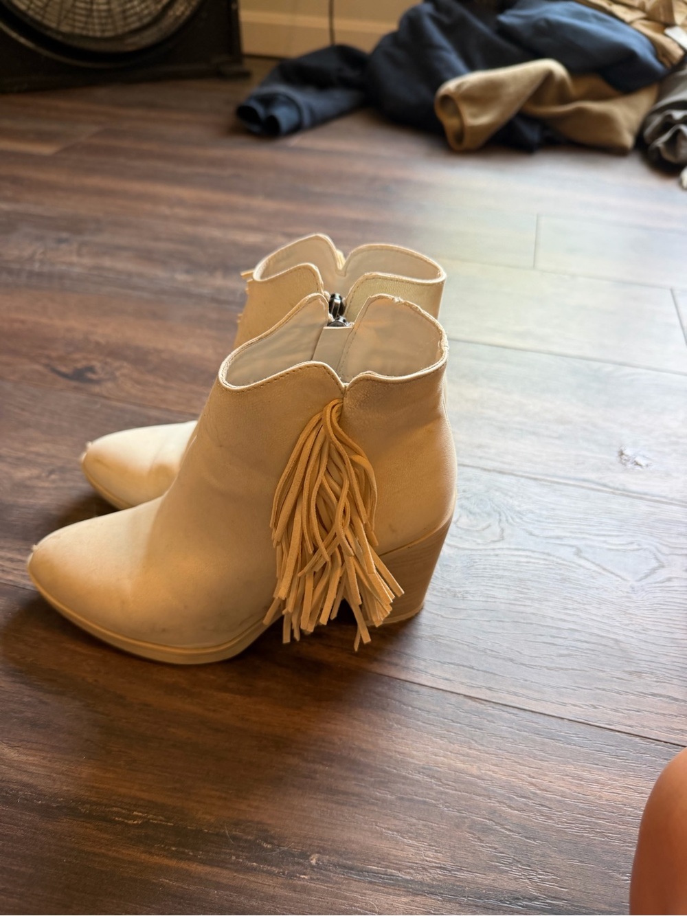 Altar'd State Cream Fringe Ankle Booties